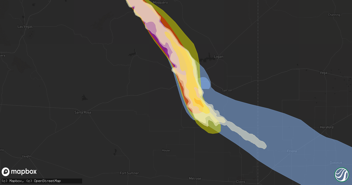 Hail map in Tucumcari, NM on July 5, 2023
