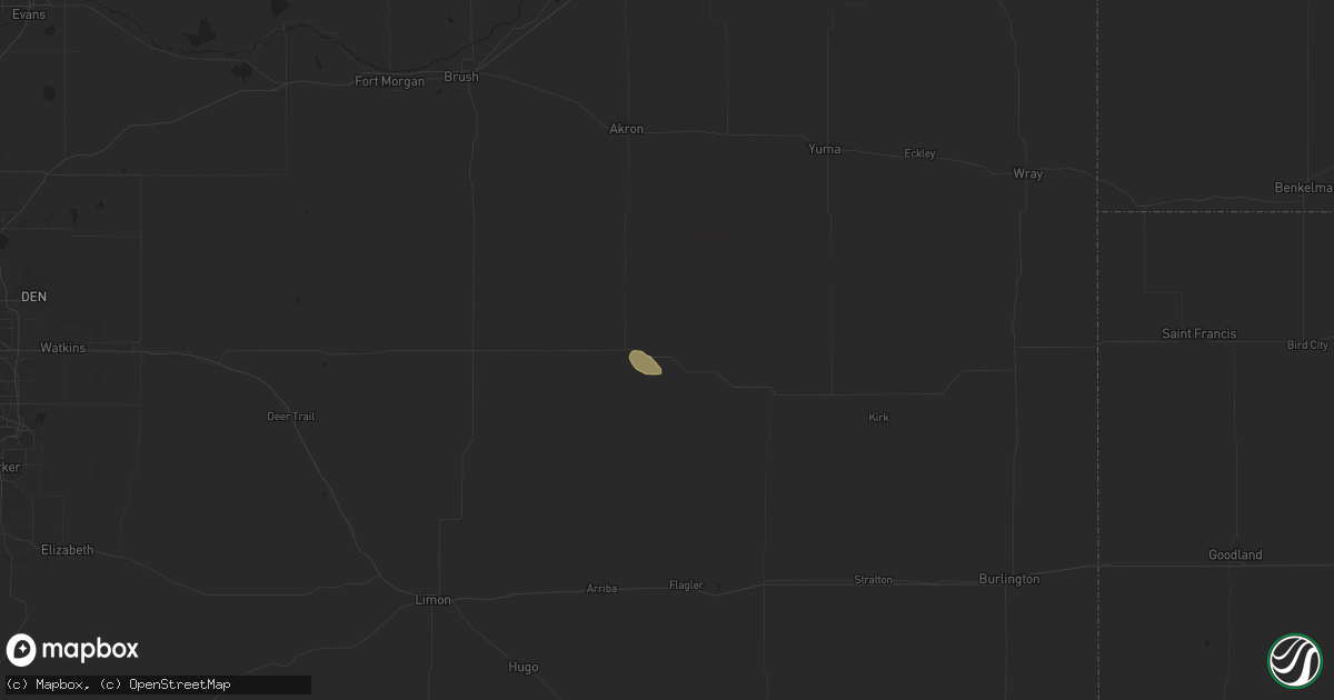Hail map in Anton, CO on July 5, 2024