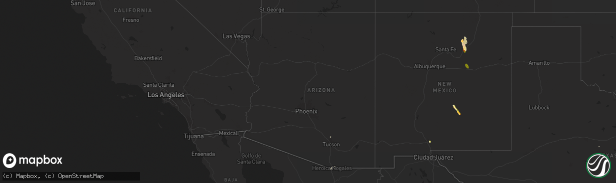 Hail map in Arizona on July 5, 2024