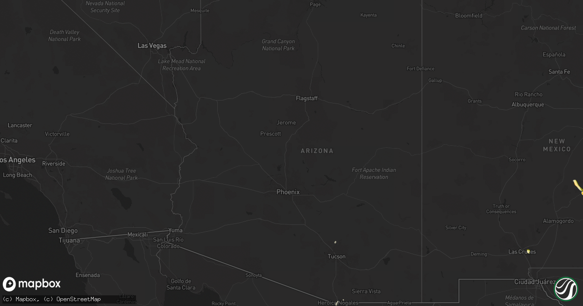 Hail map in Arizona on July 5, 2024