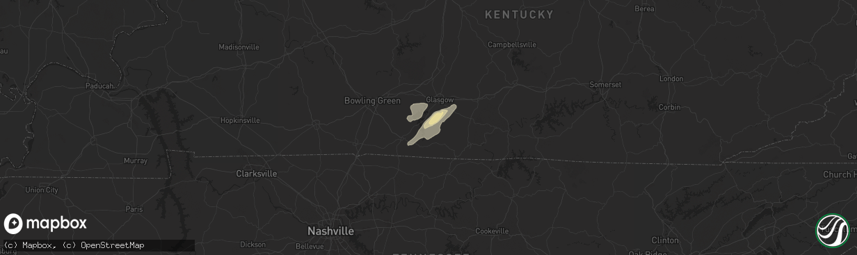 Hail map in Austin, KY on July 5, 2024