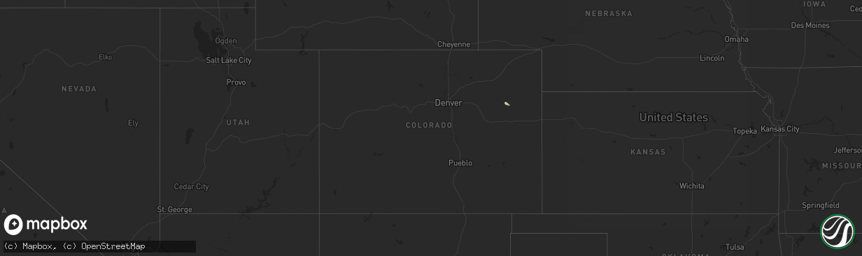 Hail map in Colorado on July 5, 2024