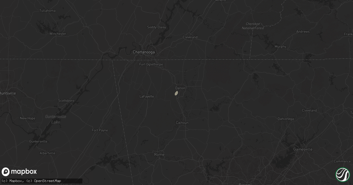 Hail map in Dalton, GA on July 5, 2024