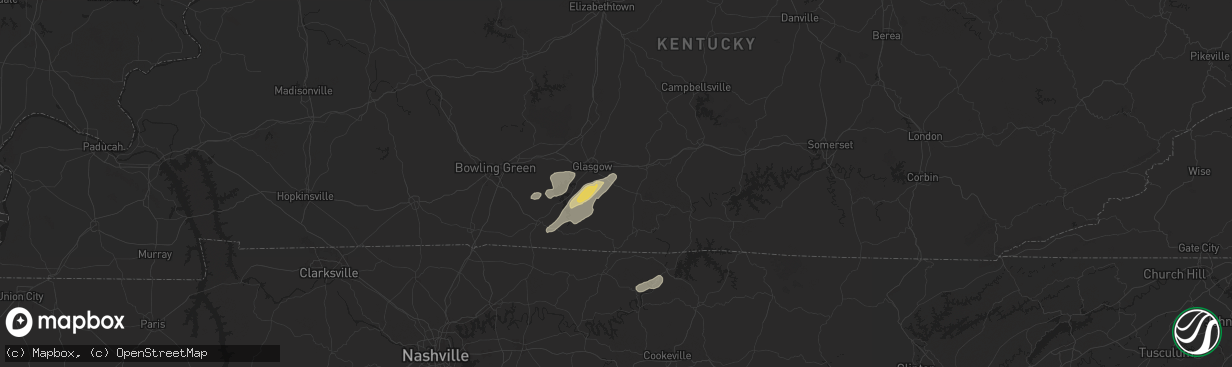 Hail map in Eighty Eight, KY on July 5, 2024