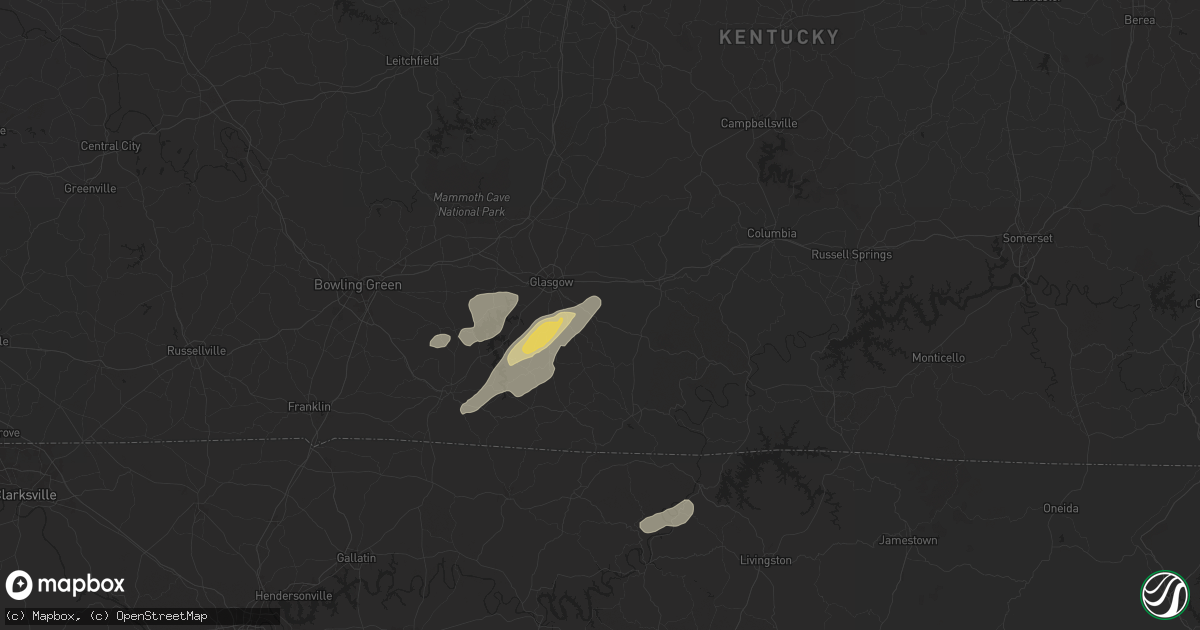 Hail map in Eighty Eight, KY on July 5, 2024