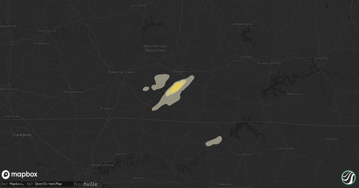Hail map in Etoile, KY on July 5, 2024