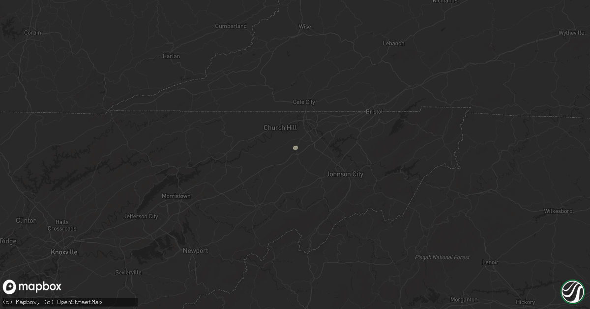 Hail map in Fall Branch, TN on July 5, 2024