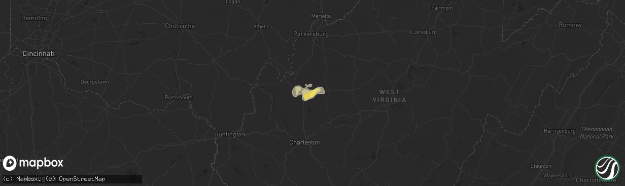 Hail map in Gay, WV on July 5, 2024