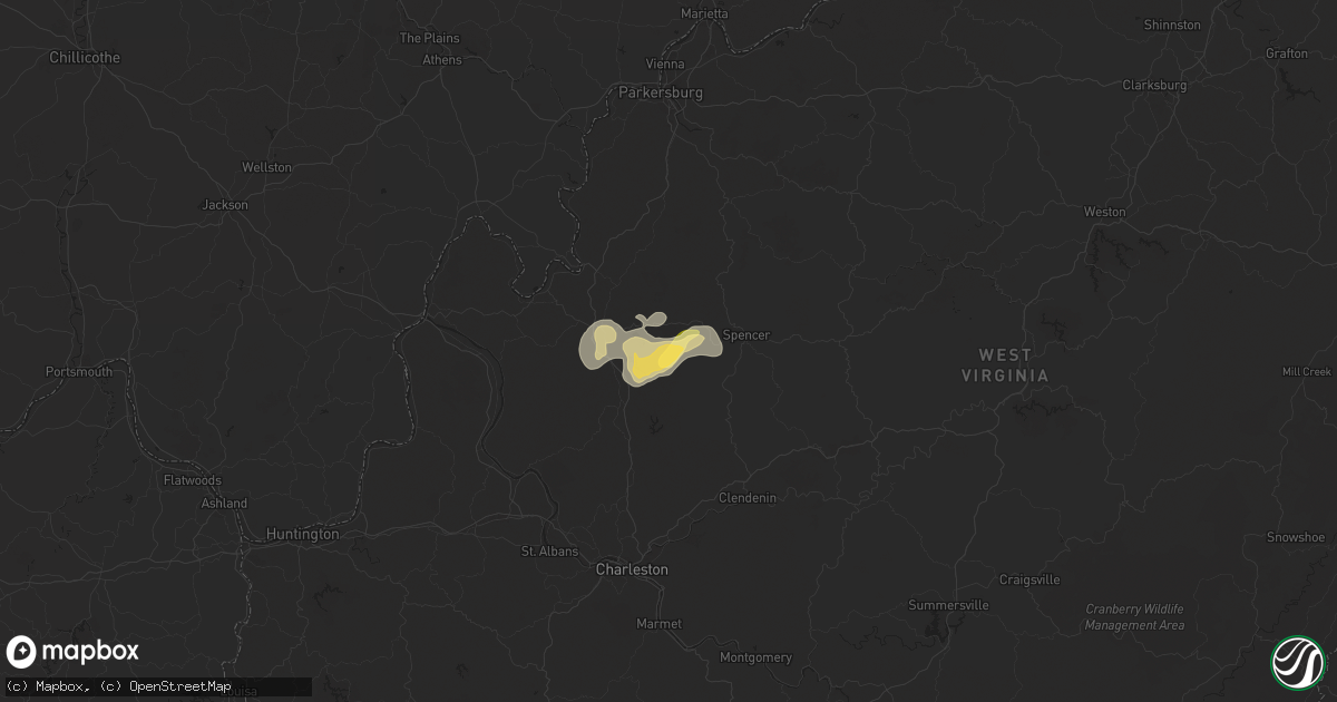 Hail map in Gay, WV on July 5, 2024