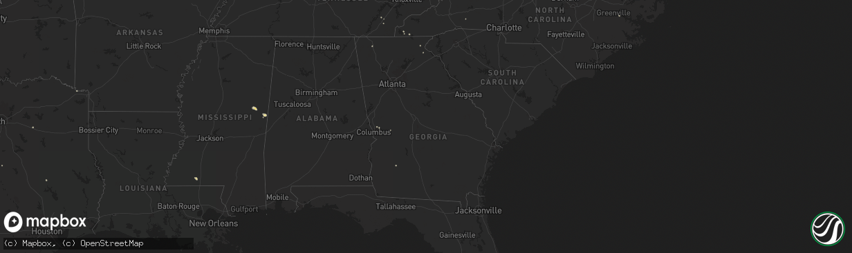 Hail map in Georgia on July 5, 2024