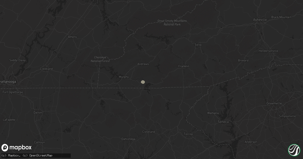 Hail map in Hayesville, NC on July 5, 2024