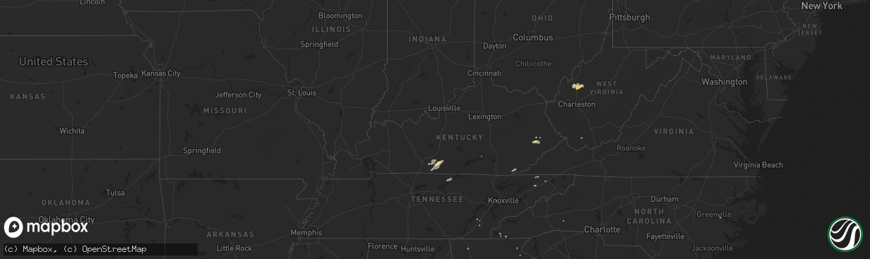 Hail map in Kentucky on July 5, 2024