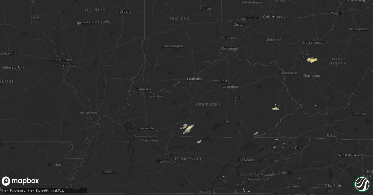 Hail map in Kentucky on July 5, 2024