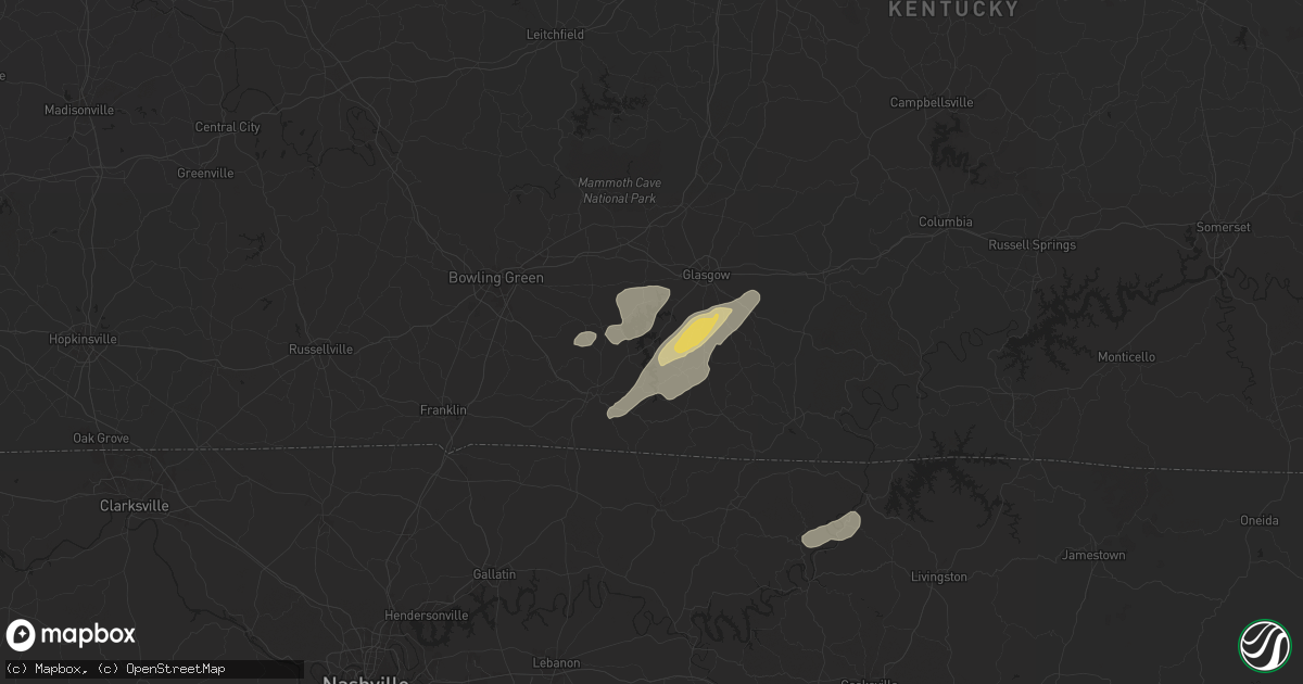 Hail map in Lucas, KY on July 5, 2024