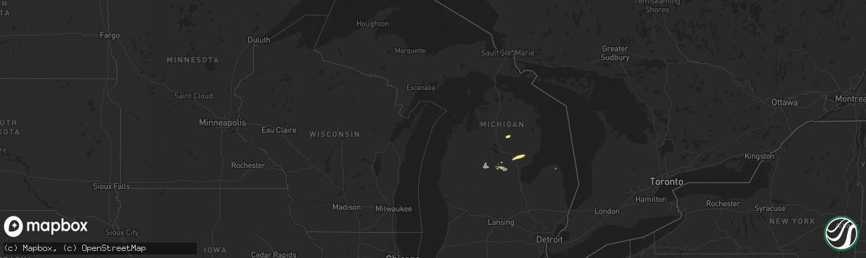 Hail map in Michigan on July 5, 2024