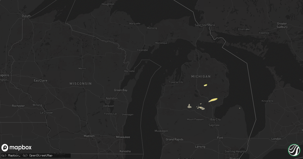 Hail map in Michigan on July 5, 2024