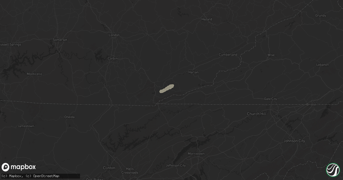 Hail map in Miracle, KY on July 5, 2024