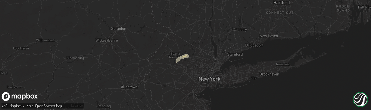 Hail map in Newfoundland, NJ on July 5, 2024