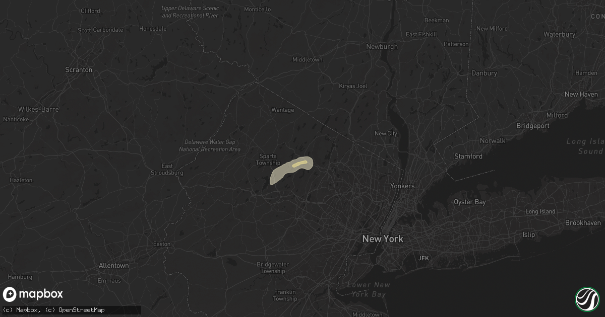 Hail map in Newfoundland, NJ on July 5, 2024