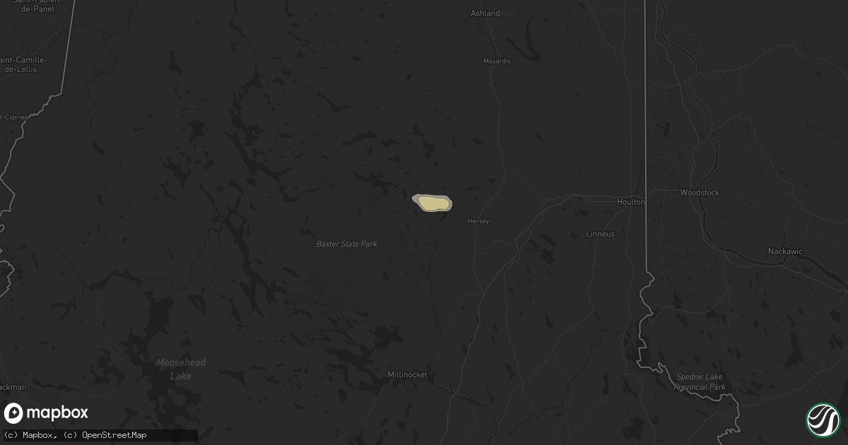 Hail map in Patten, ME on July 5, 2024