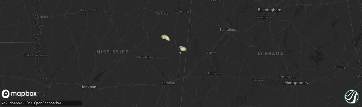 Hail map in Scooba, MS on July 5, 2024