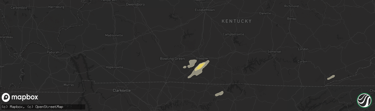 Hail map in Smiths Grove, KY on July 5, 2024