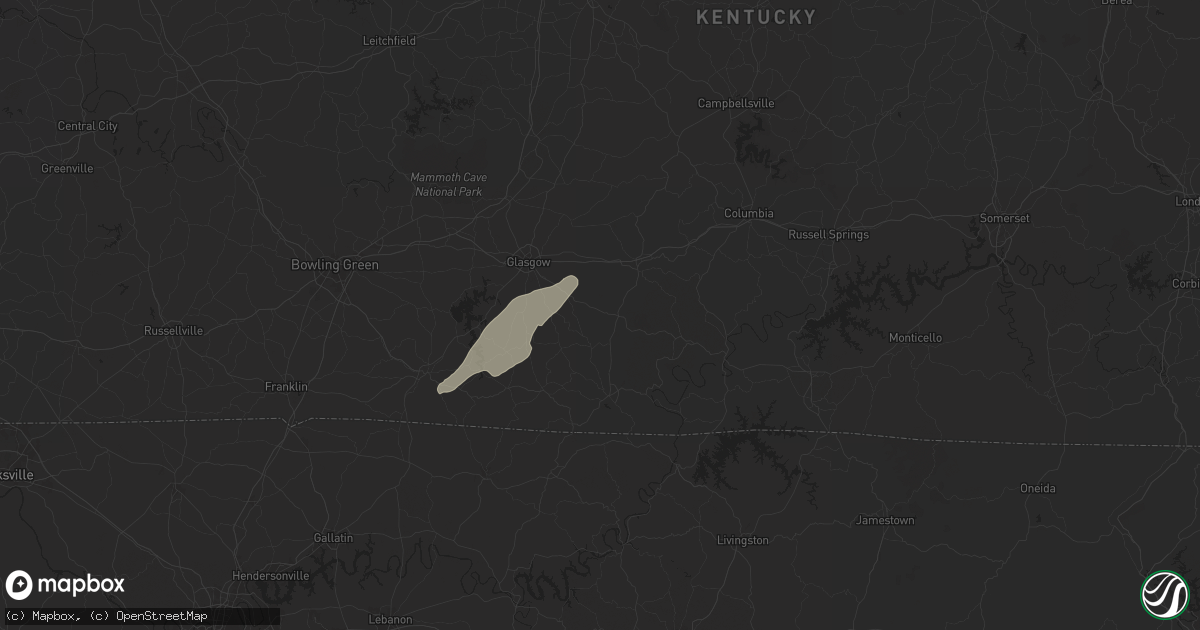 Hail map in Summer Shade, KY on July 5, 2024