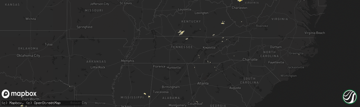 Hail map in Tennessee on July 5, 2024