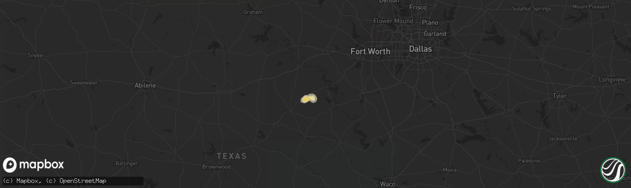 Hail map in Tolar, TX on July 5, 2024