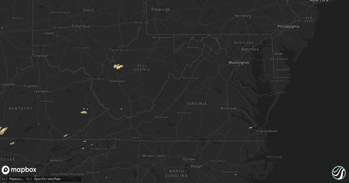 Hail map in Virginia on July 5, 2024