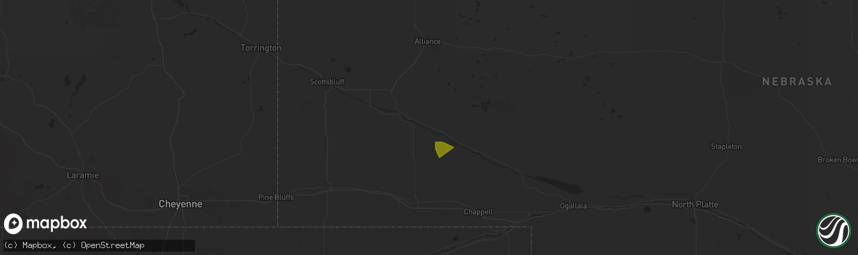 Hail map in Broadwater, NE on July 5, 2025