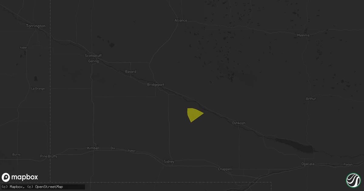 Hail map in Broadwater, NE on July 5, 2025