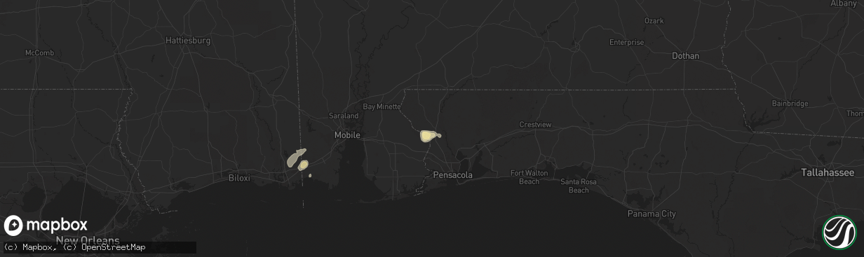 Hail map in Molino, FL on July 5, 2025
