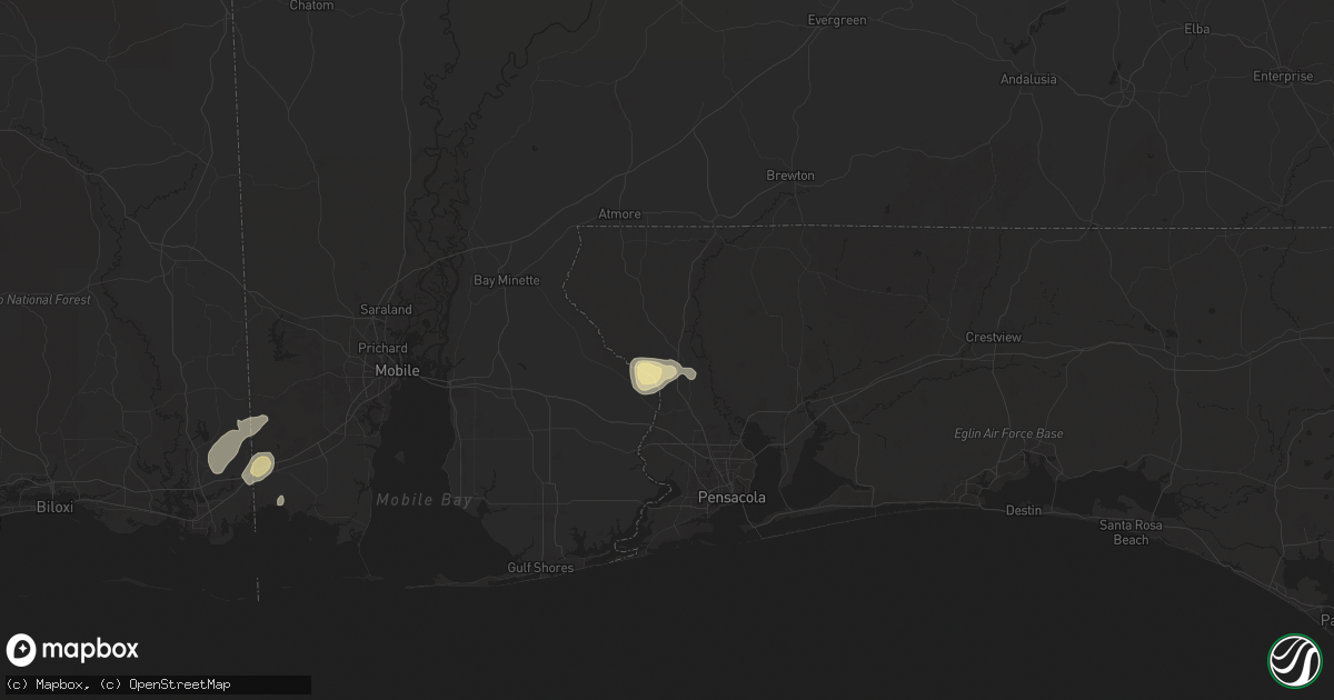 Hail map in Molino, FL on July 5, 2025