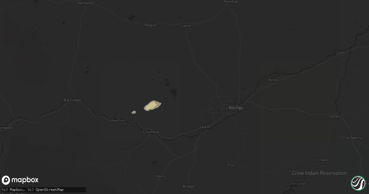 Hail map in Molt, MT on July 5, 2025