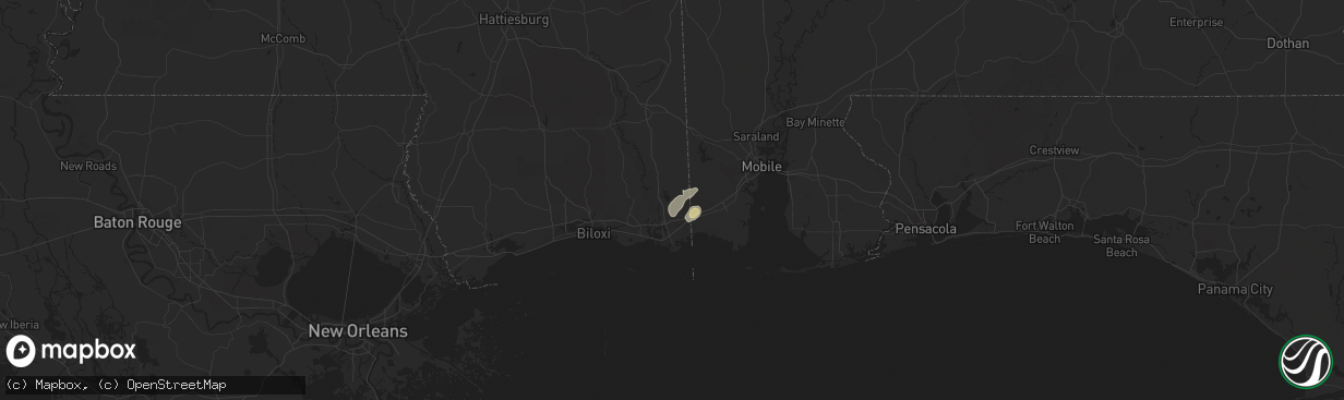 Hail map in Moss Point, MS on July 5, 2025