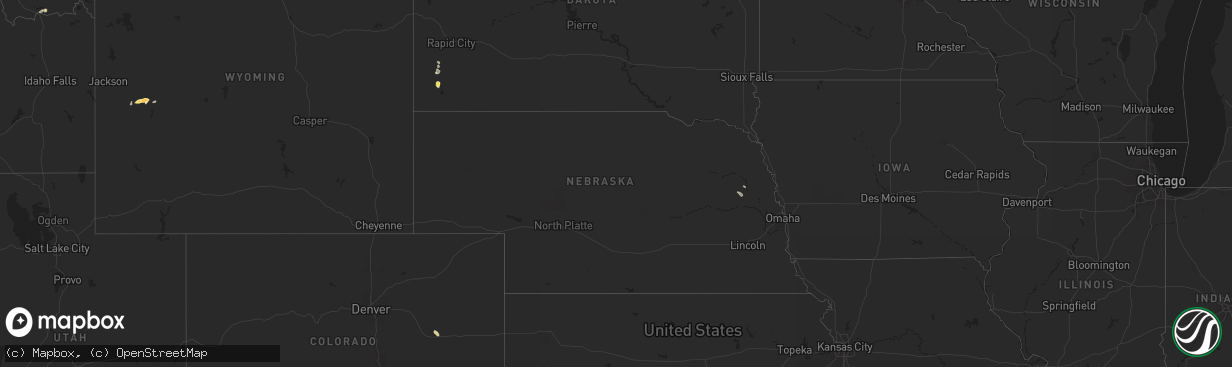 Hail map in Nebraska on July 5, 2025