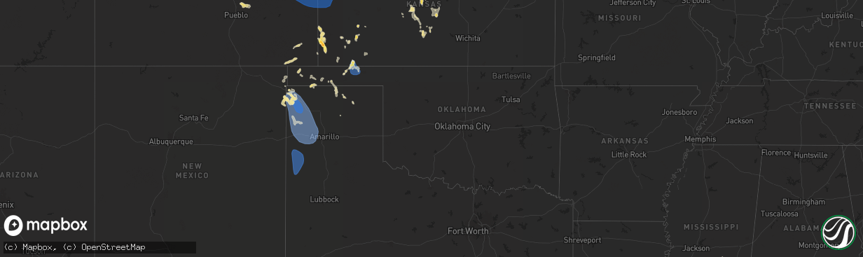 Hail map in Oklahoma on July 5, 2025