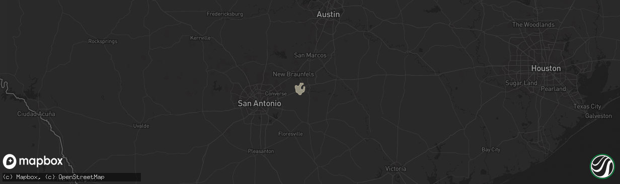 Hail map in Seguin, TX on July 5, 2025