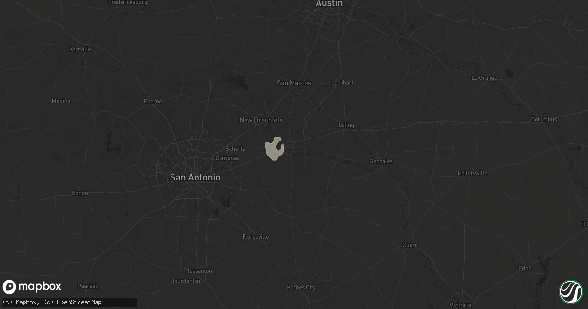 Hail map in Seguin, TX on July 5, 2025