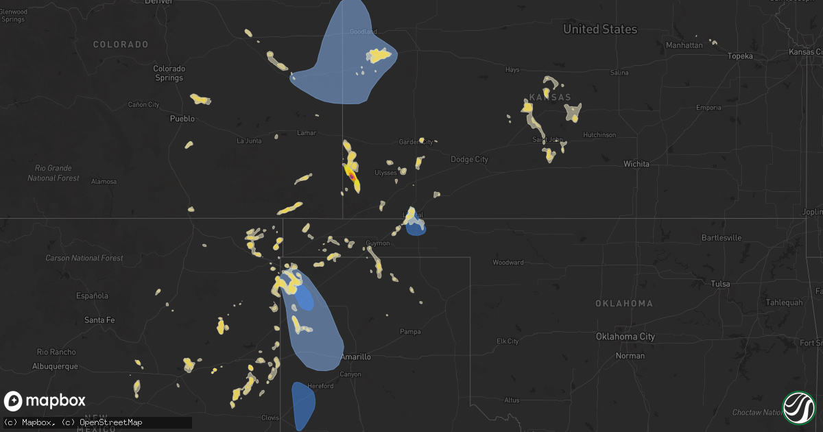 Hail map on July 5, 2025