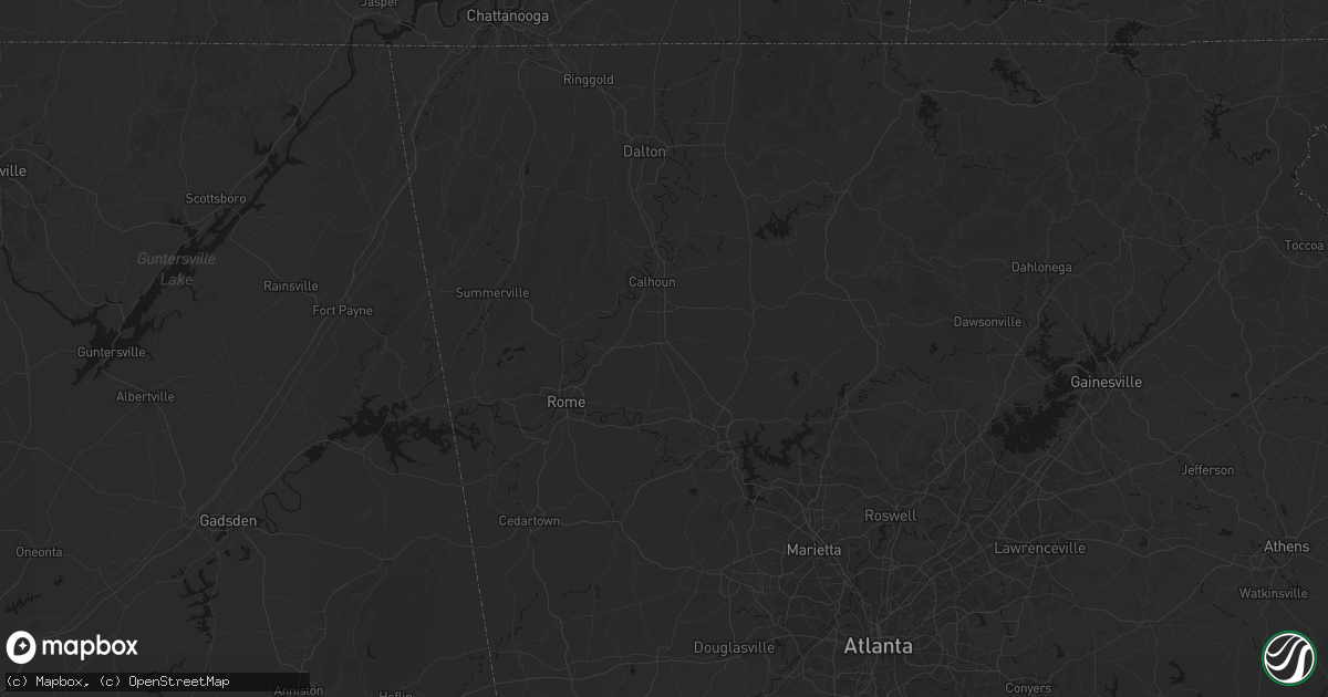 Hail map in Adairsville, GA on July 5, 2026