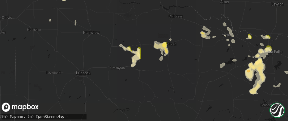 Hail map in Afton, TX on July 5, 2026