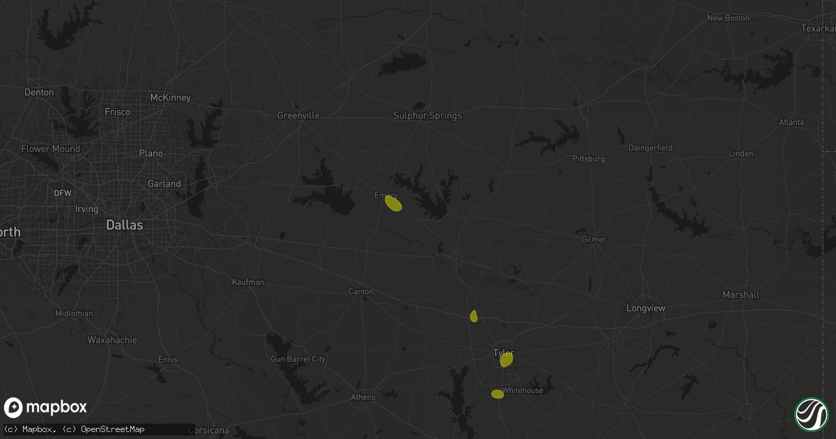 Hail map in Alba, TX on July 5, 2026