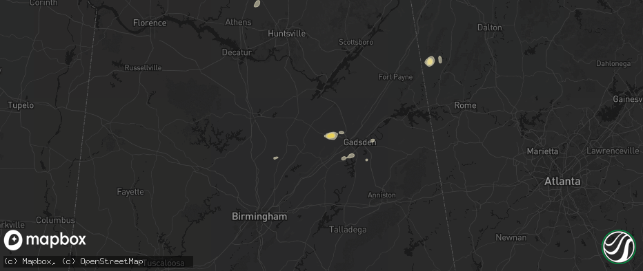 Hail map in Altoona, AL on July 5, 2026
