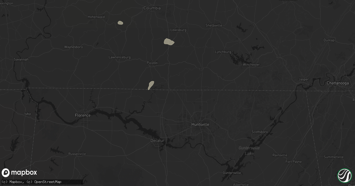 Hail map in Ardmore, AL on July 5, 2026