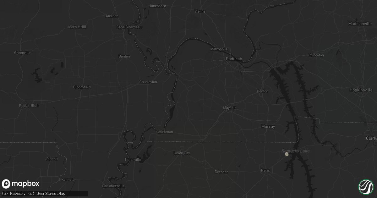 Hail map in Arlington, KY on July 5, 2026