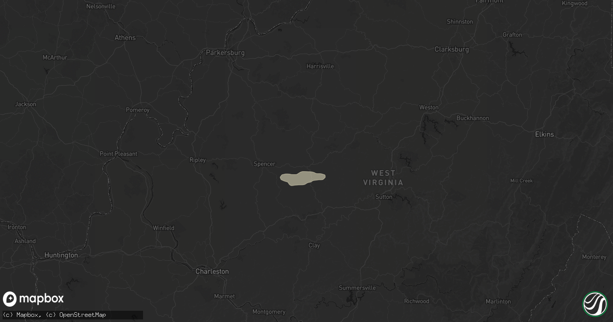 Hail map in Arnoldsburg, WV on July 5, 2026
