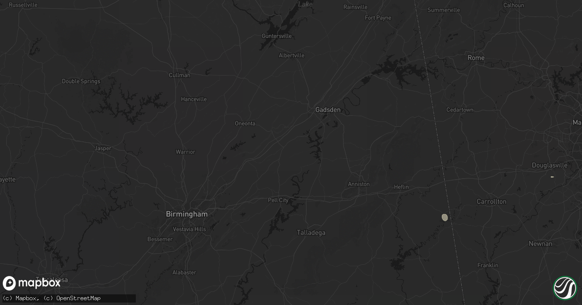 Hail map in Ashville, AL on July 5, 2026