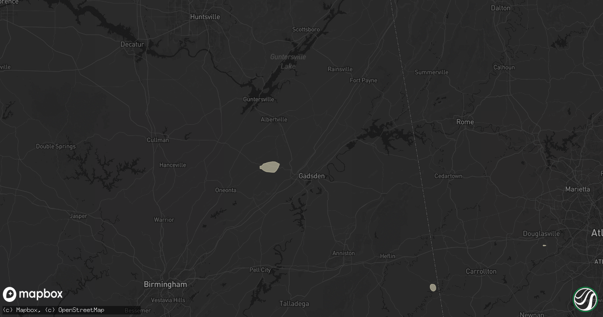 Hail map in Attalla, AL on July 5, 2026